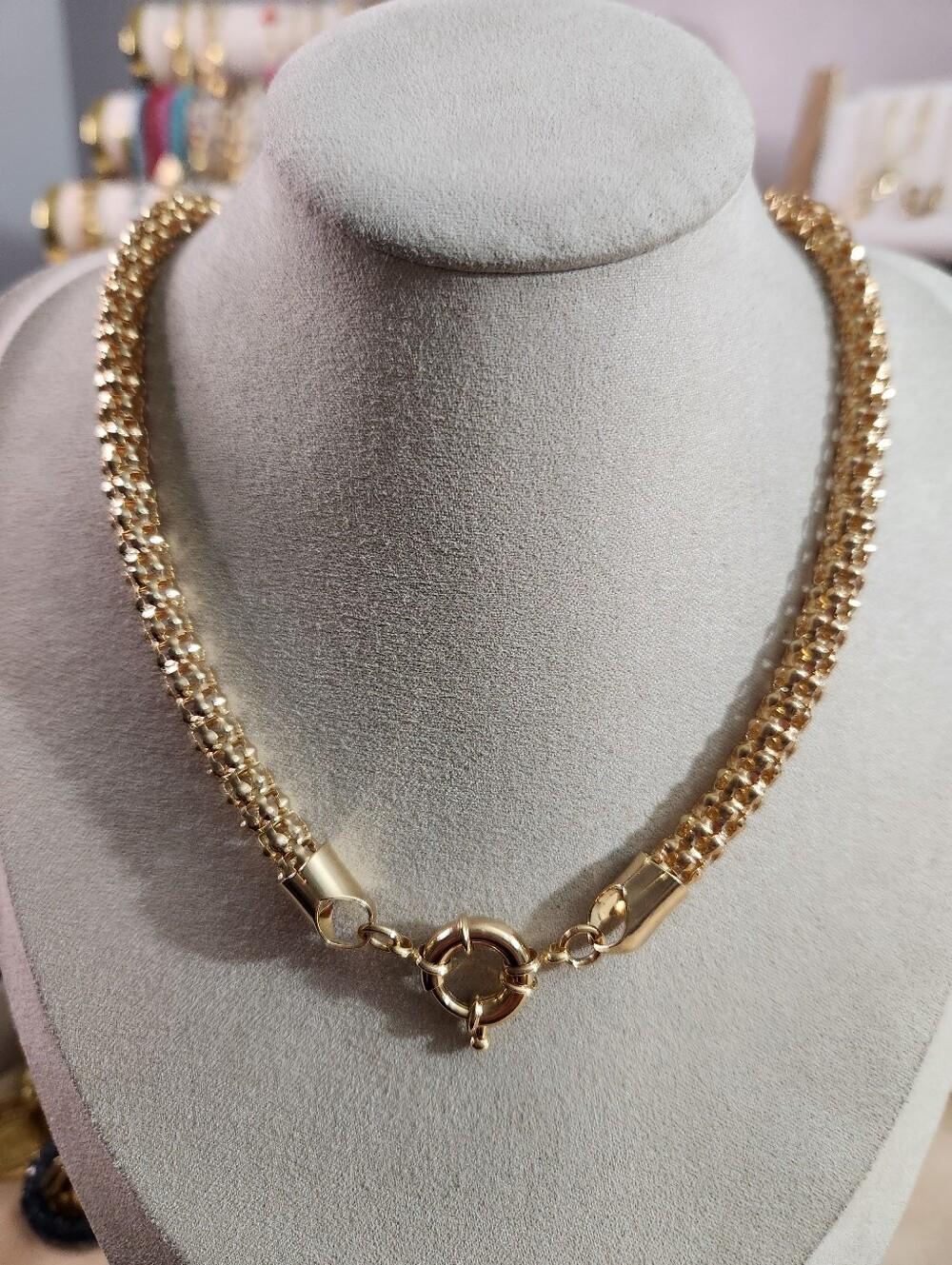 14k Gold Plated Sailor Clasp Necklace
